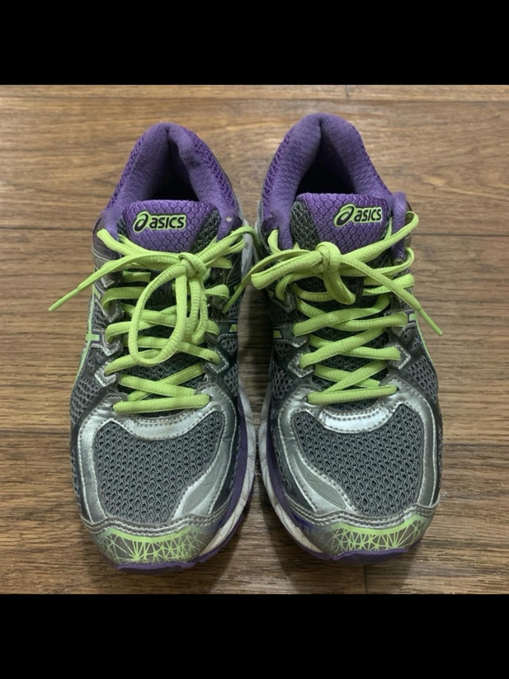 ASICS Gray, Purple & Lime Women's Running Sneakers size 7